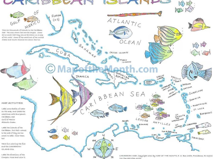 Caribbean Islands Maps For The Classroom