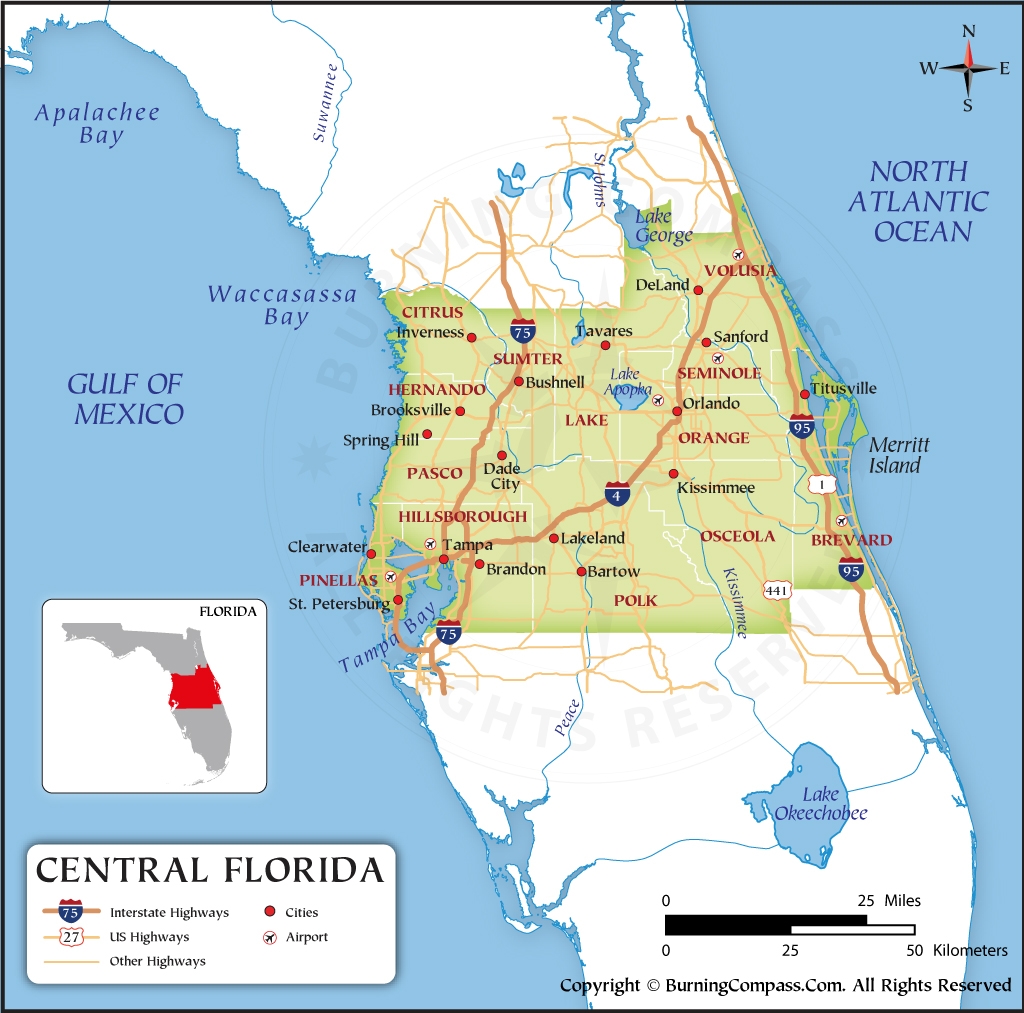 Printable Map Central Florida