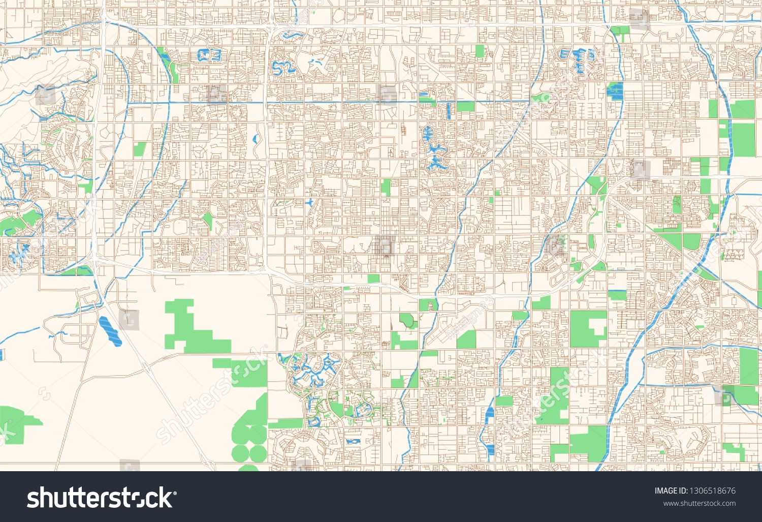Chandler Arizona Printable Map Excerpt This Stock Vector Royalty Free 1306518676 Shutterstock