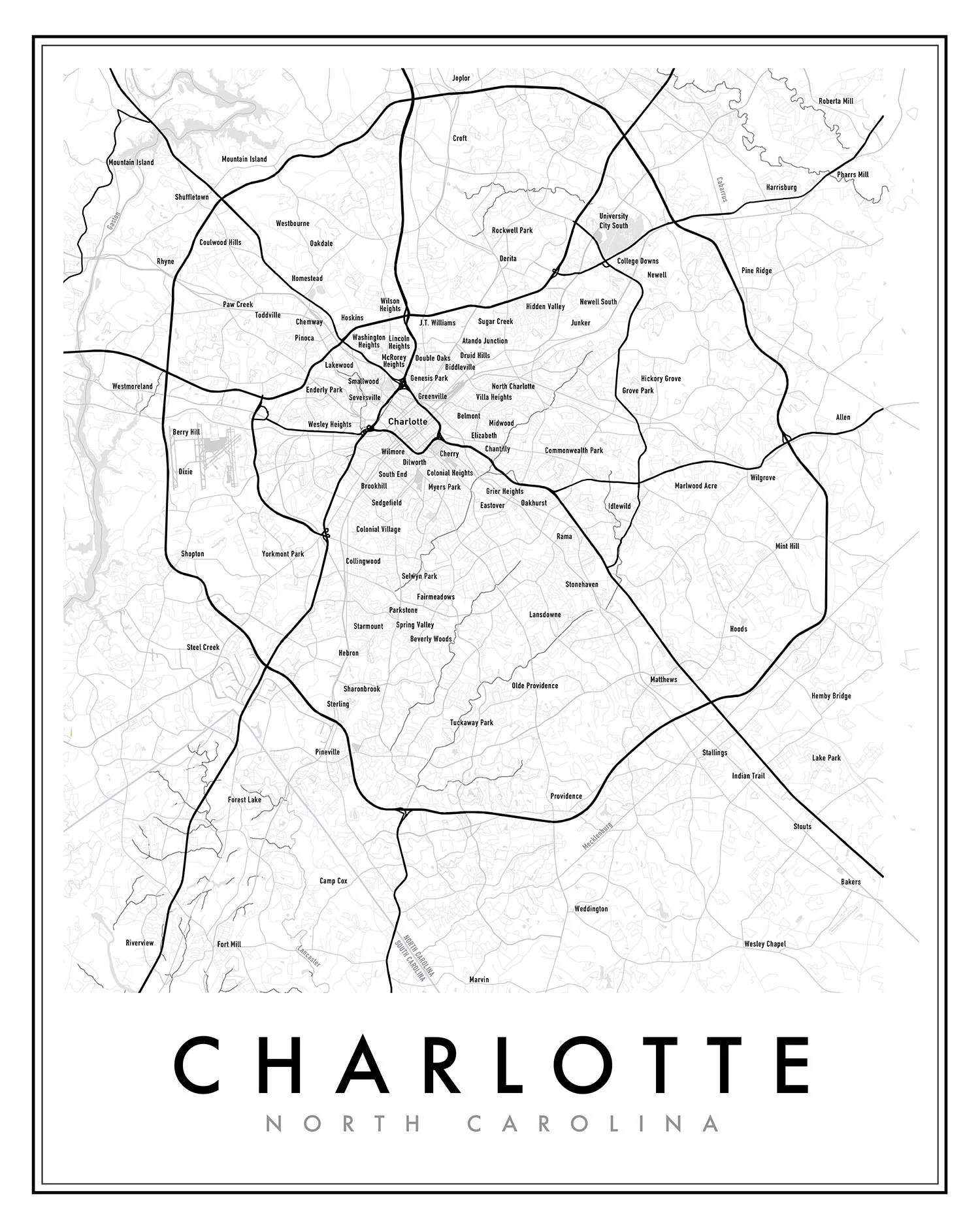 Charlotte Nc Map Printable