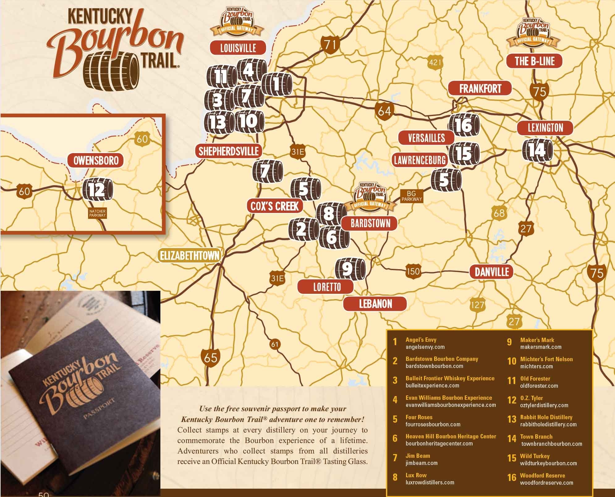 Bourbon Trail Map Printable