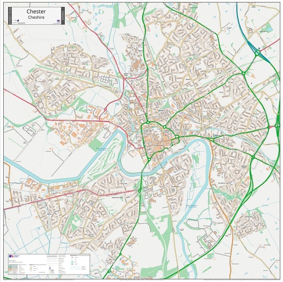 Chester Uk City Map Printable Version Chester Uk City Map Printable Version