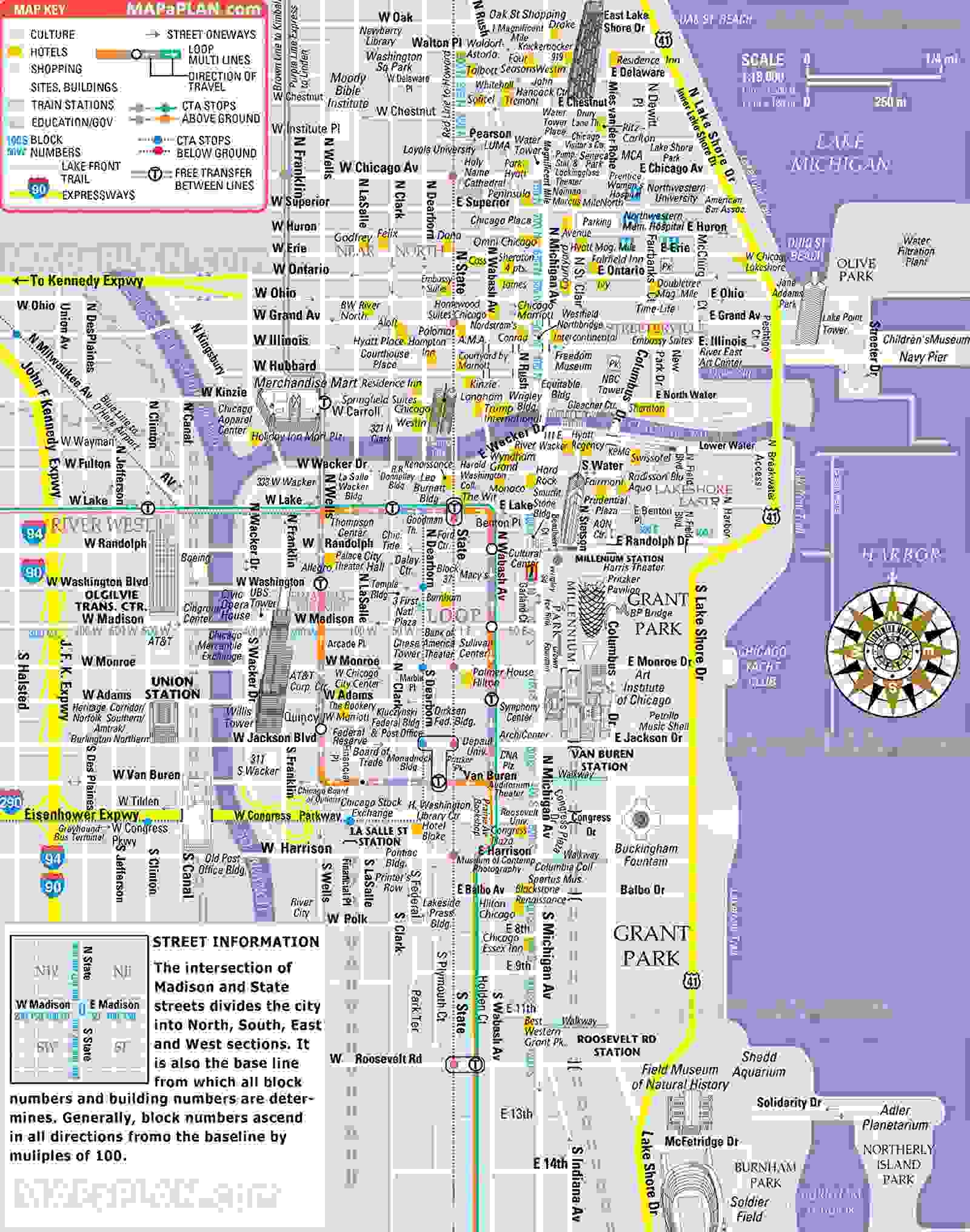Chicago Tourist Map Printable