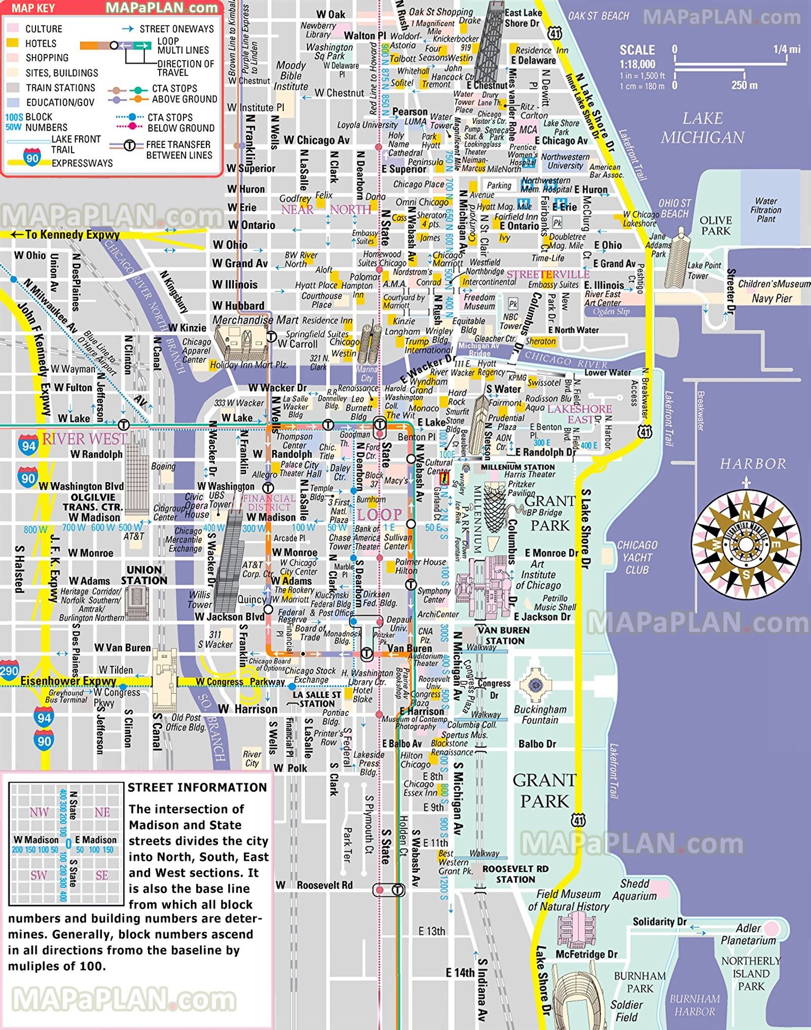 Free Printable Chicago Tourist Map