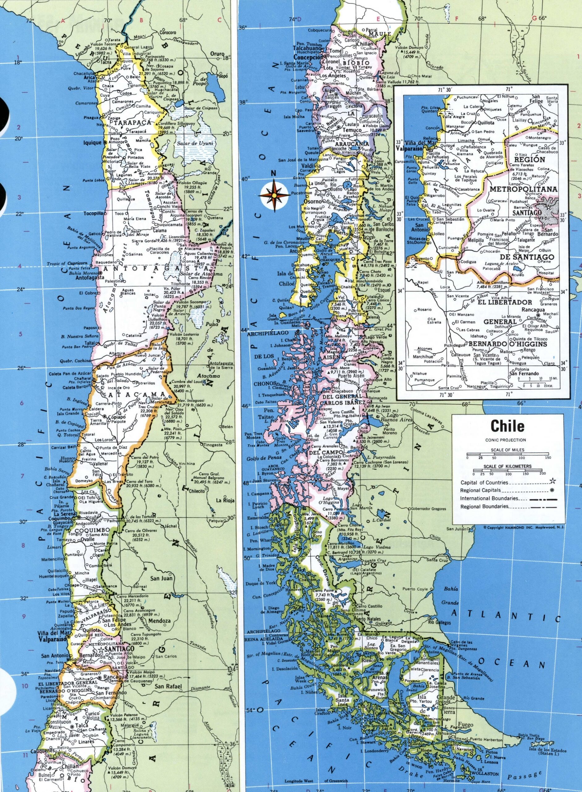 Chile Detailed Map With Cities And Towns Free Printable Map Of Chile