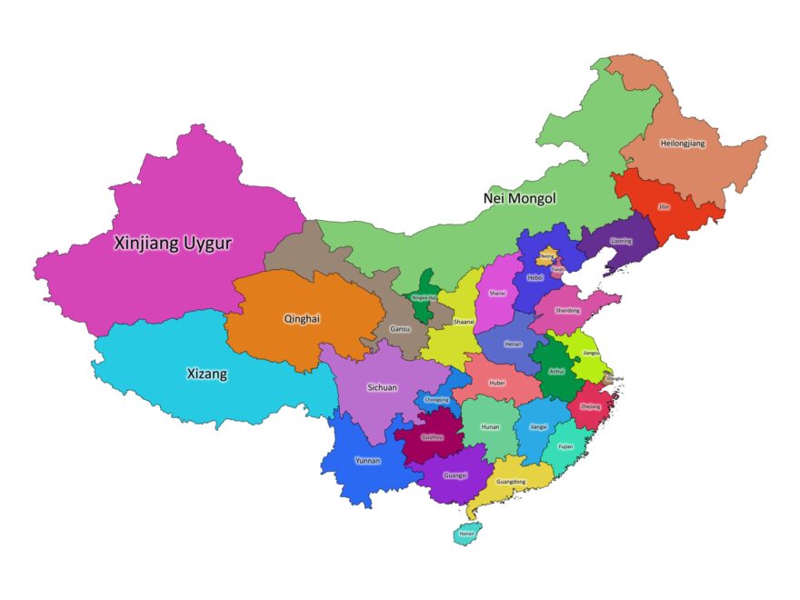 China Labeled Map Labeled Maps