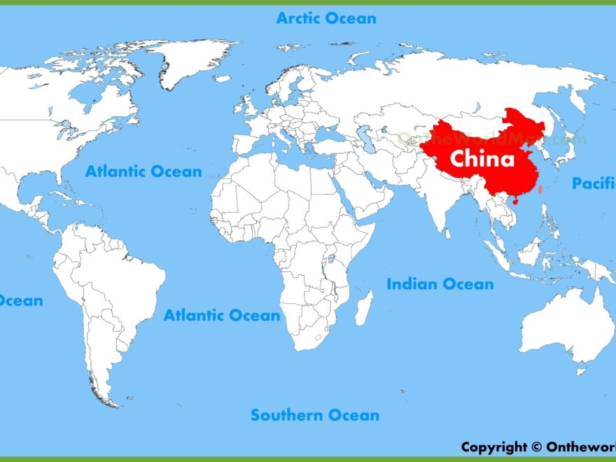 China Location On The World Map Ontheworldmap