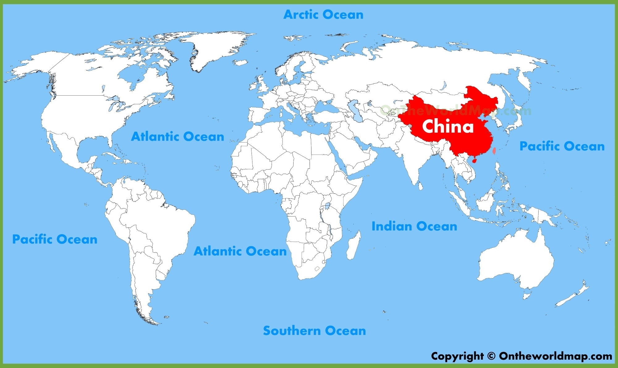 China Location On The World Map Ontheworldmap