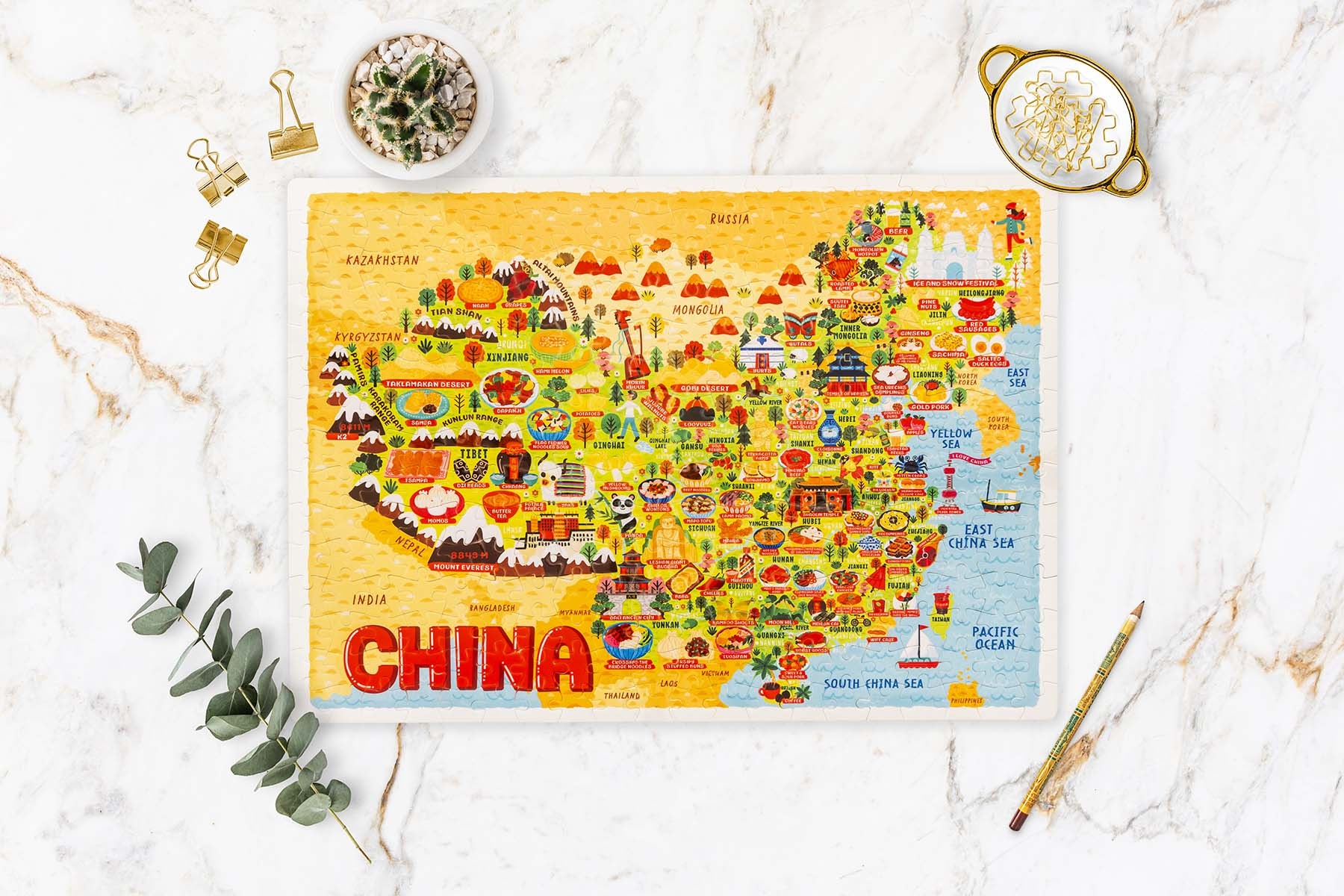 China Map Jigsaw Puzzle 300 Pieces Premium Fun Colourful