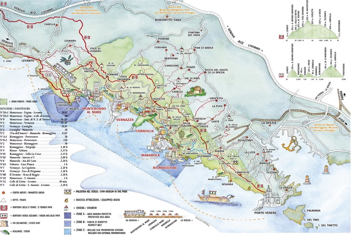 Printable Map Of Rome To Cinque Terre