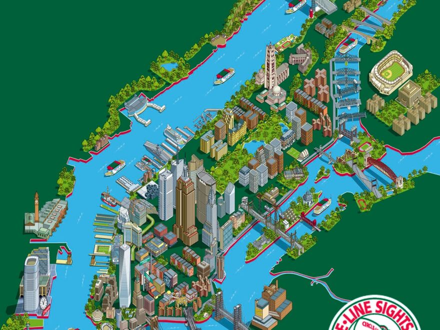 Circle Line 101 New York Sights Illustrated Map Behance Worksheets Library