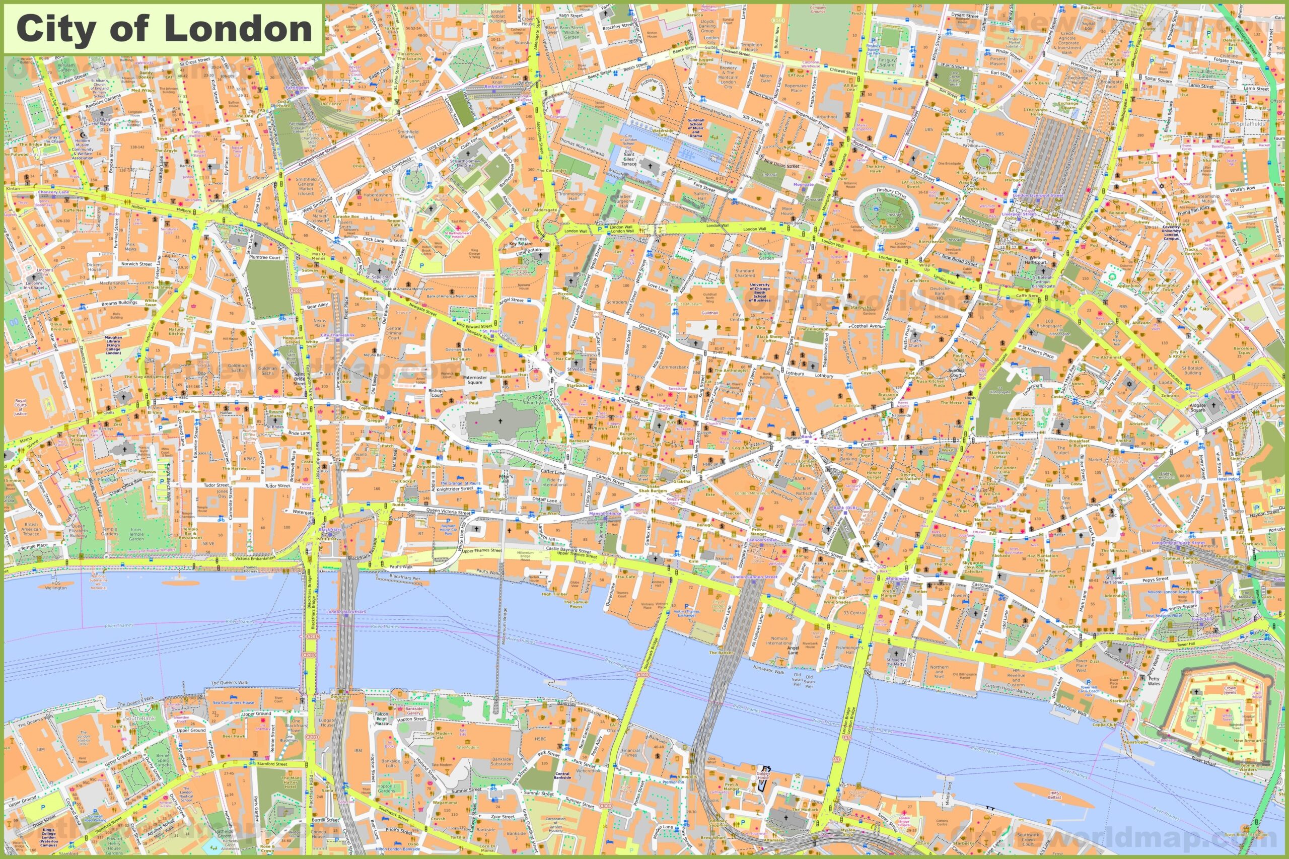 City Of London Map Ontheworldmap