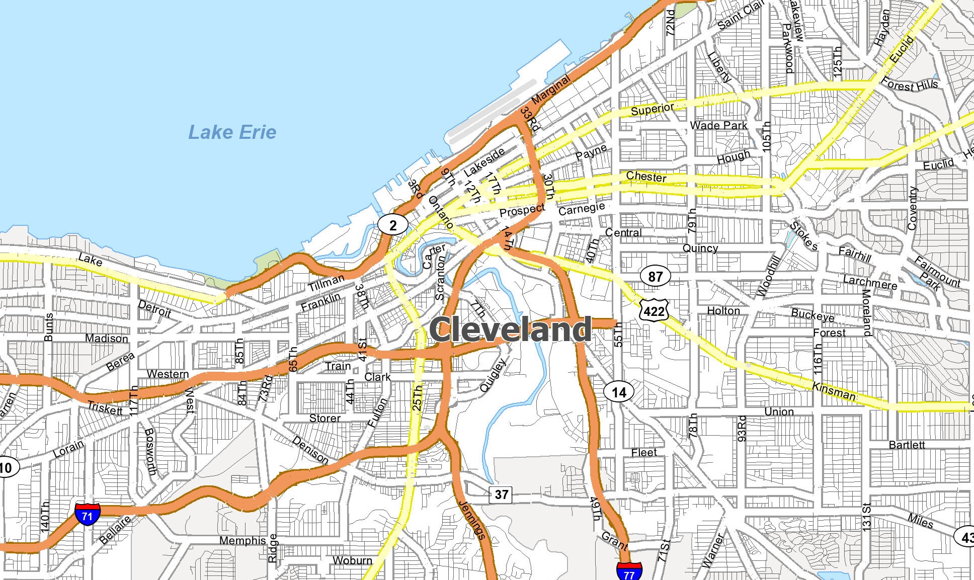 Cleveland Ohio Map GIS Geography