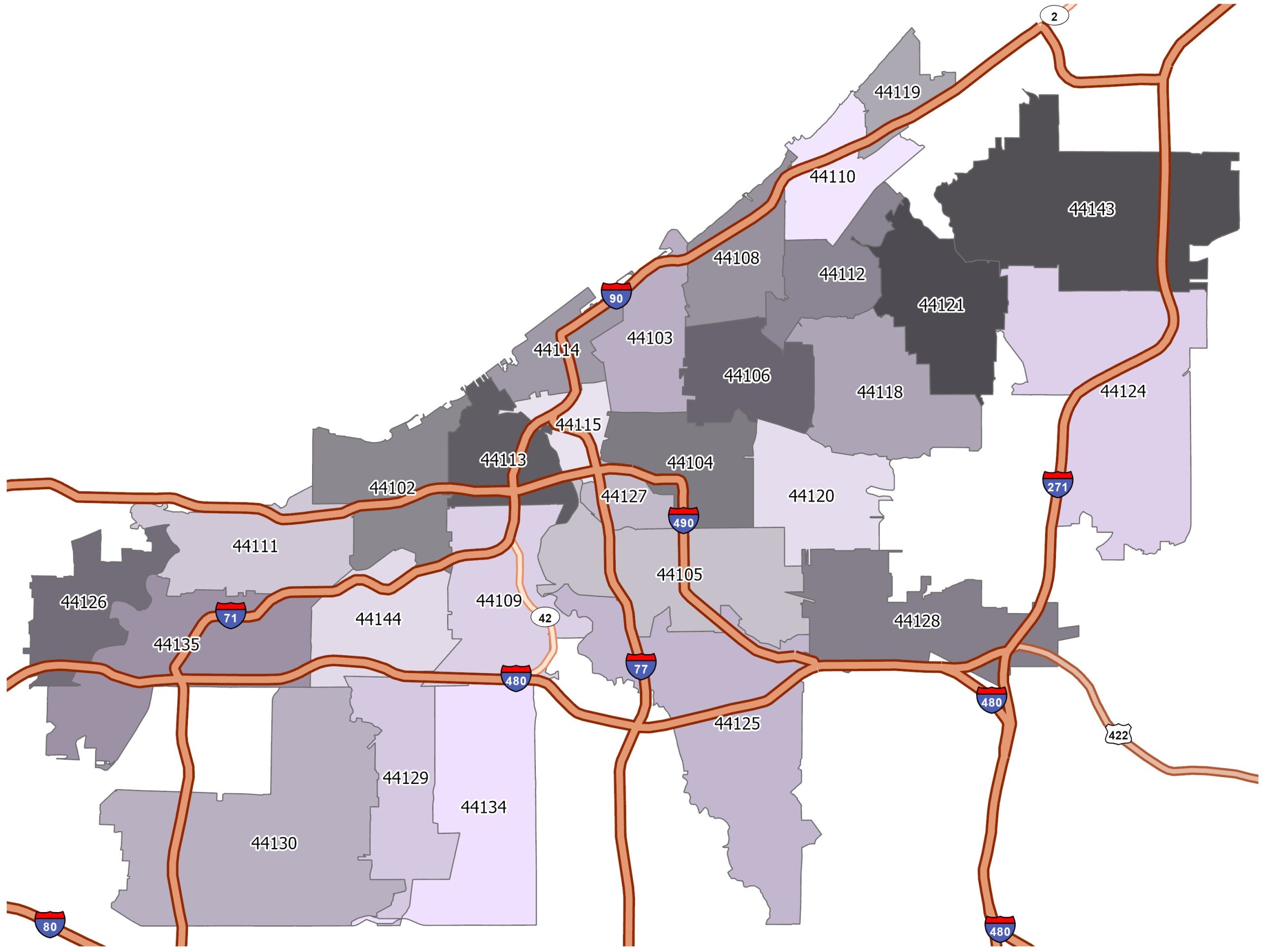 Cleveland Zip Code Map GIS Geography Cleveland Zip Code Map GIS Geography