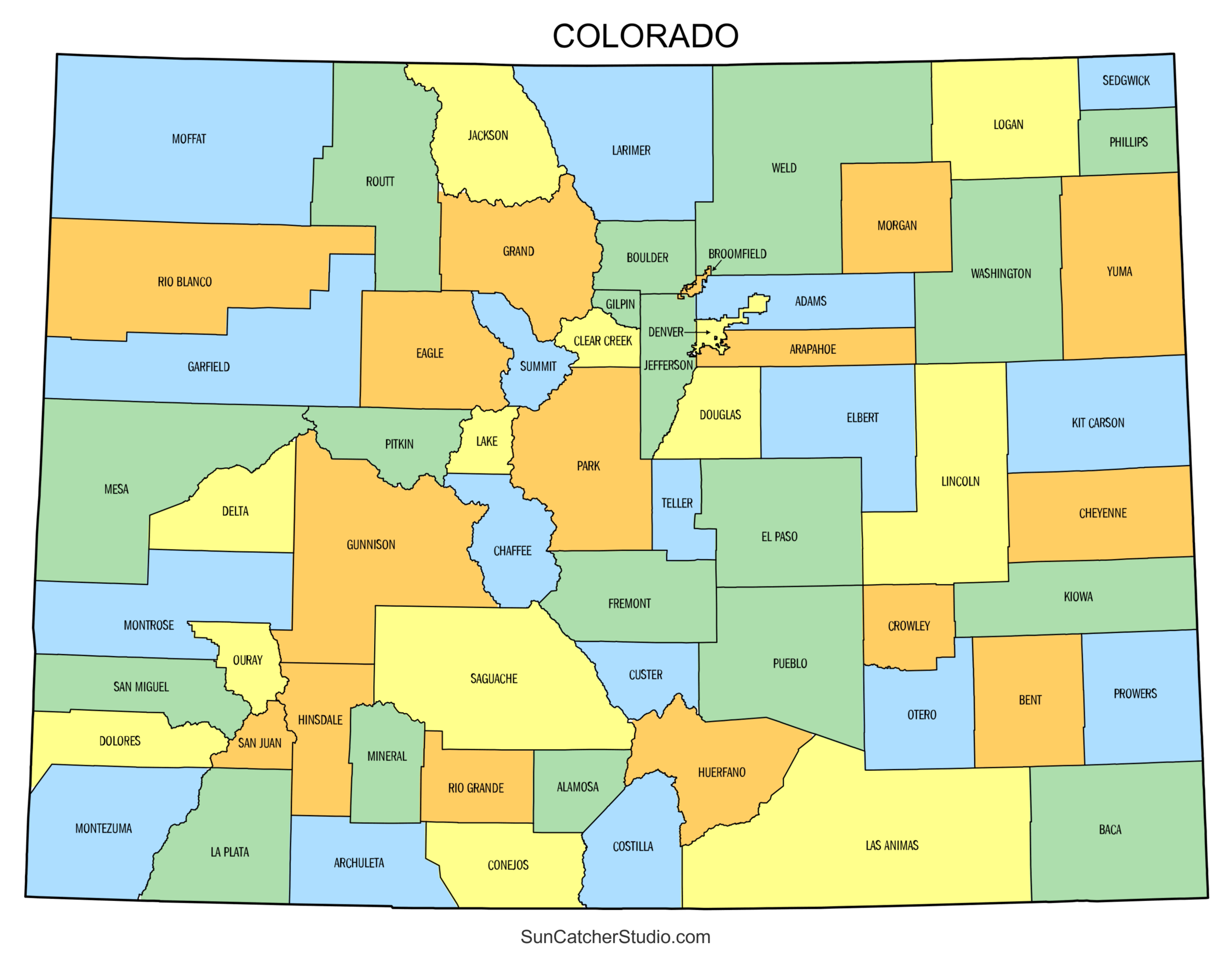 Colorado County Map Printable State Map With County Lines Free Printables Monograms Design Tools Patterns DIY Projects