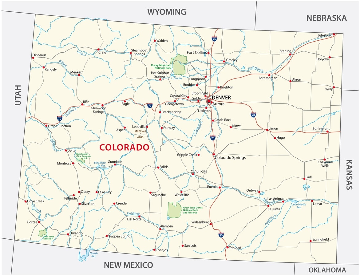 Printable Map Of Colorado Printable Map Of Colorado