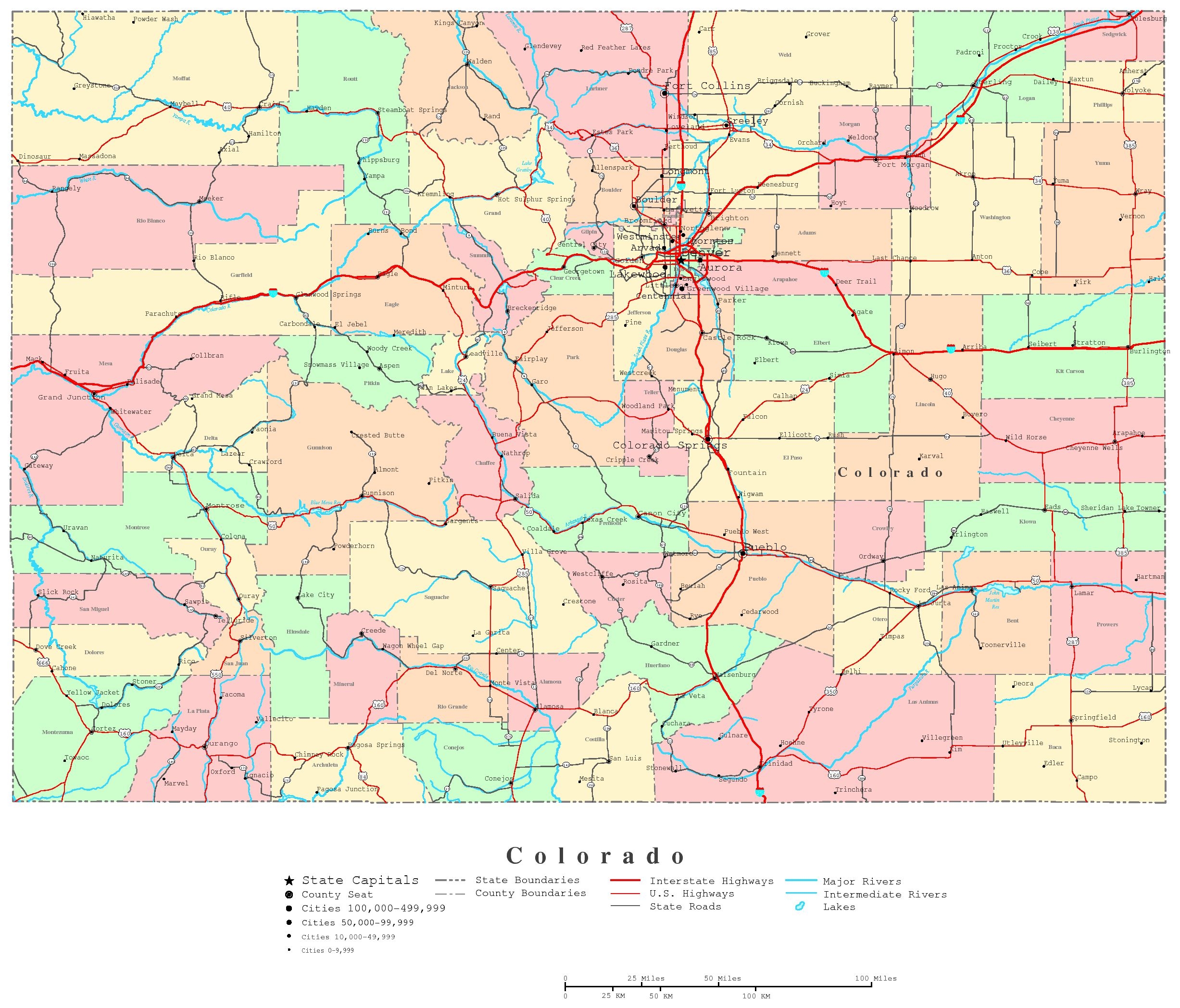 Colorado Printable Map Colorado Printable Map