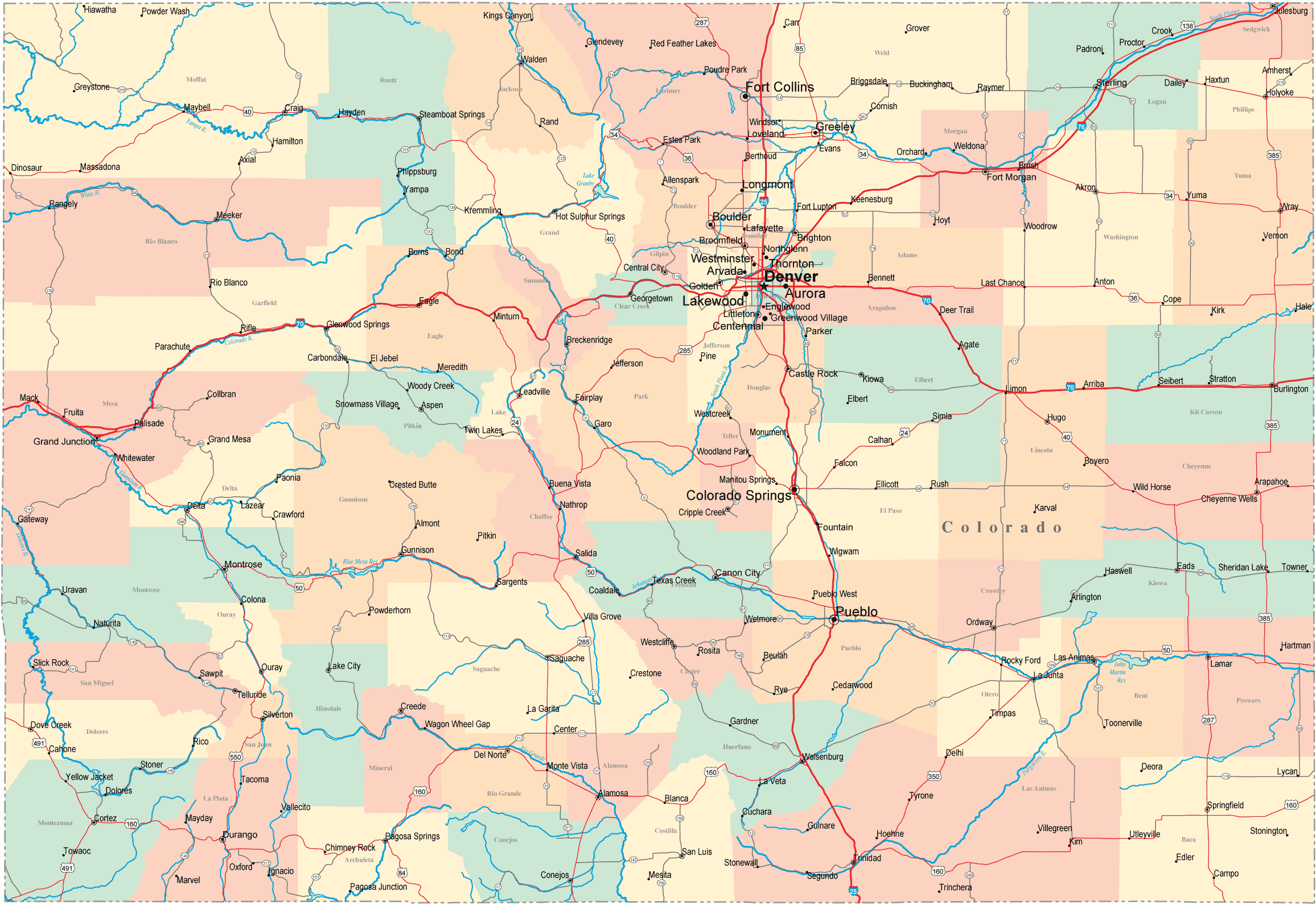 Colorado Road Map CO Road Map Colorado Highway Map Colorado Road Map CO Road Map Colorado Highway Map