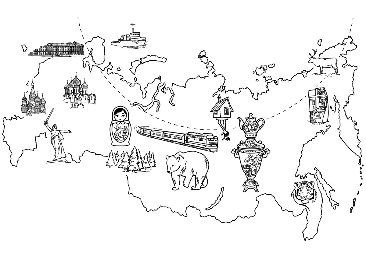Printable Russia Map Drawing