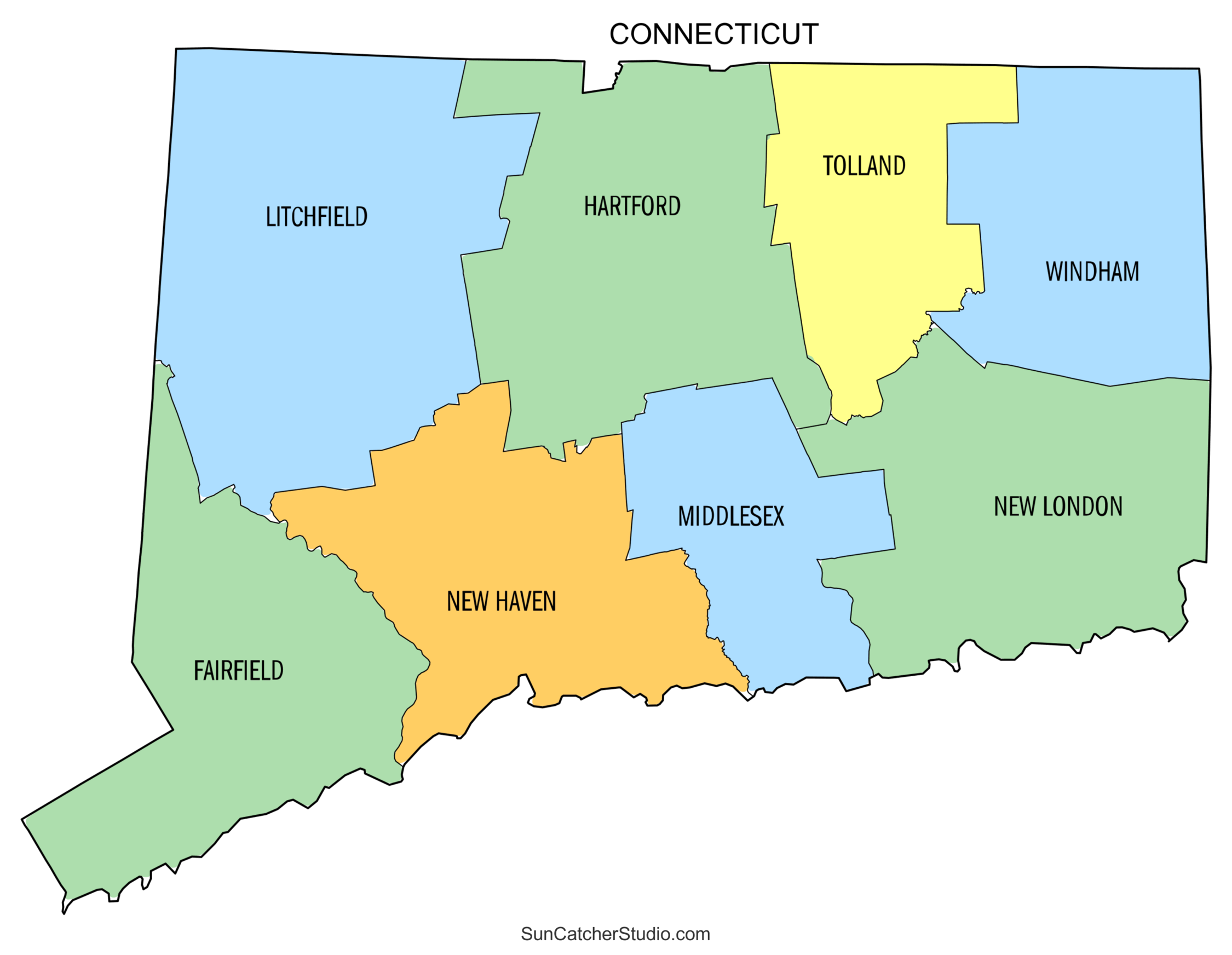 Connecticut County Map Printable State Map With County Lines Free Printables Monograms Design Tools Patterns DIY Projects