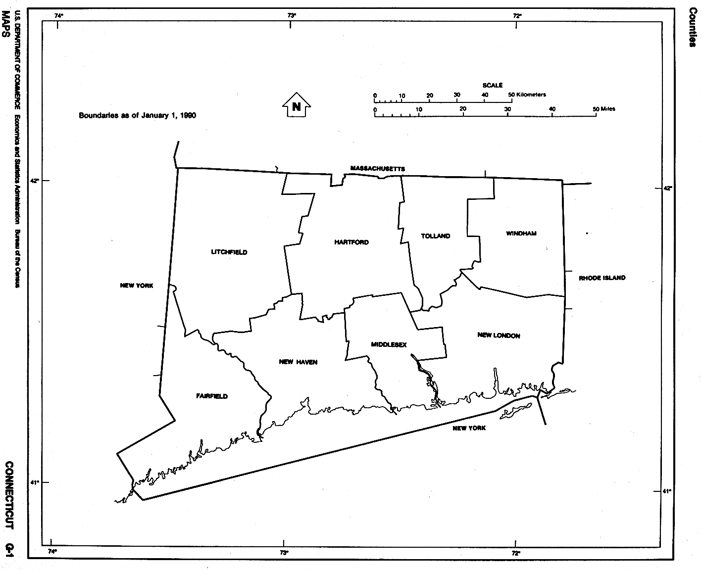 Connecticut Free Map