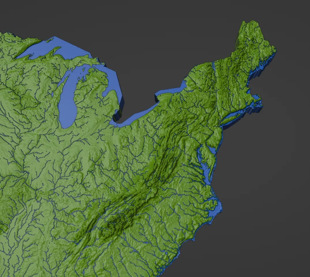 Contiguous USA Lower 48 Topographic Map With Hydrographic Features Cura Print Settings Profile By Ansonl Download Free STL Model Printables