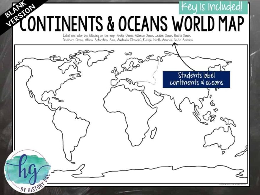 Continents And Oceans Map Activity Print And Digital By History Gal