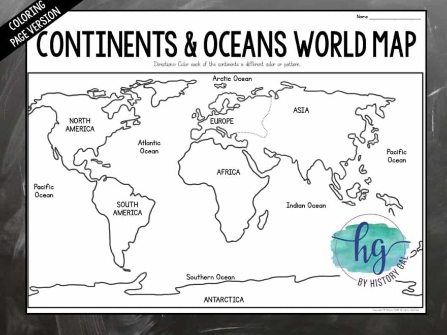 Continents And Oceans Map Activity Print And Digital By History Gal