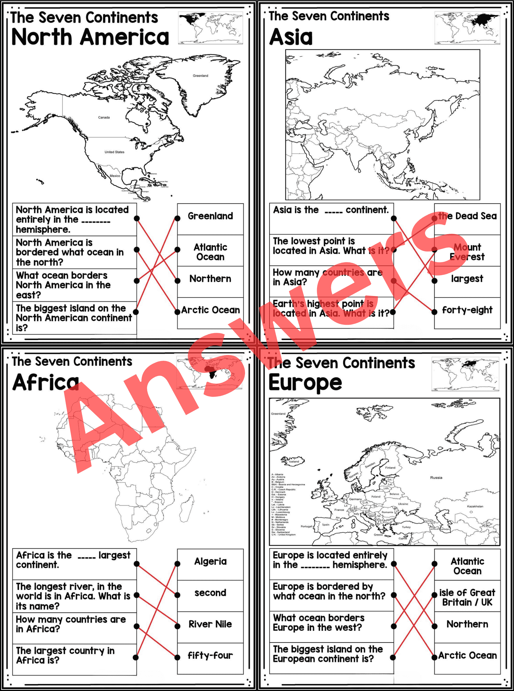 Continents And Oceans Worksheets Blank Map World Map With Countries Made By Teachers