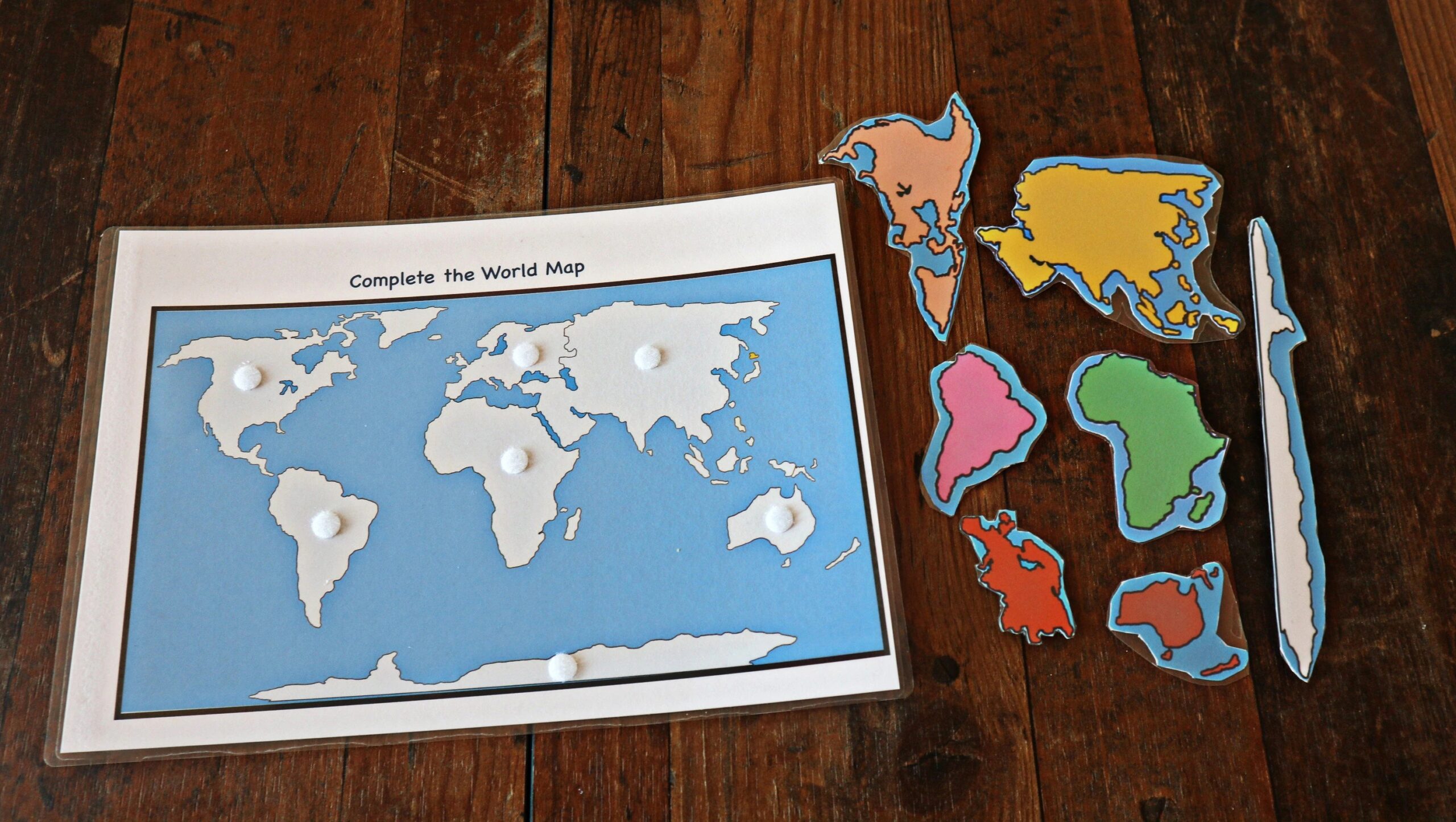 Continents Map Puzzle Printable