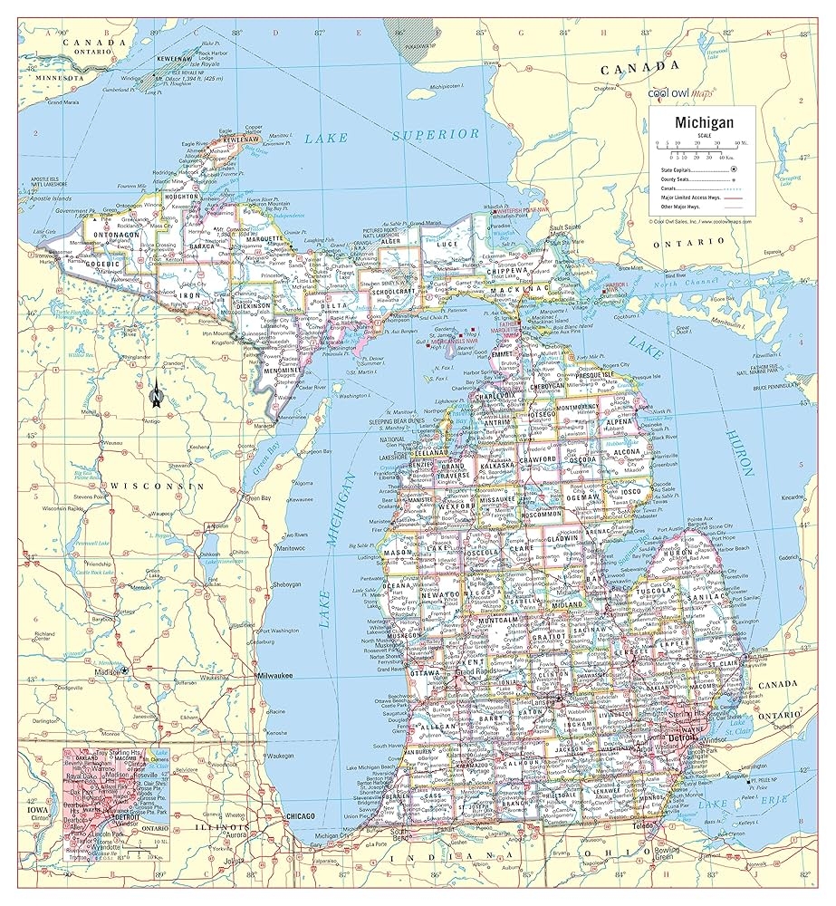 Large Printable Michigan Map Large Printable Michigan Map