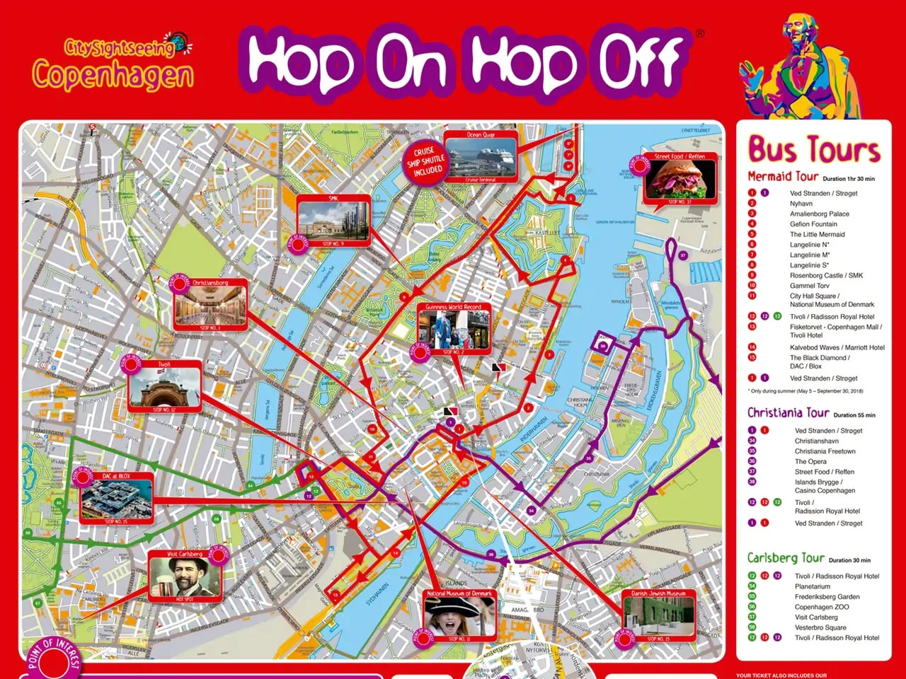 Copenhagen Attractions Map FREE PDF Tourist City Tours Map Copenhagen 2025