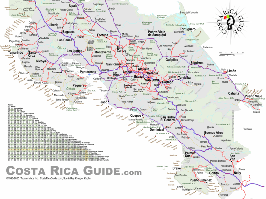 Costa Rica Free Printable Map Download