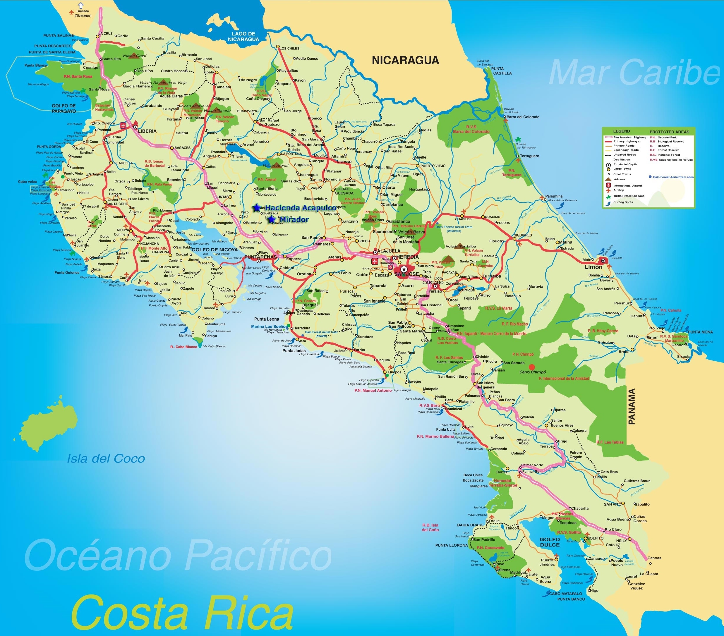 Costa Rica Map Printable Version Costa Rica Map Printable Version