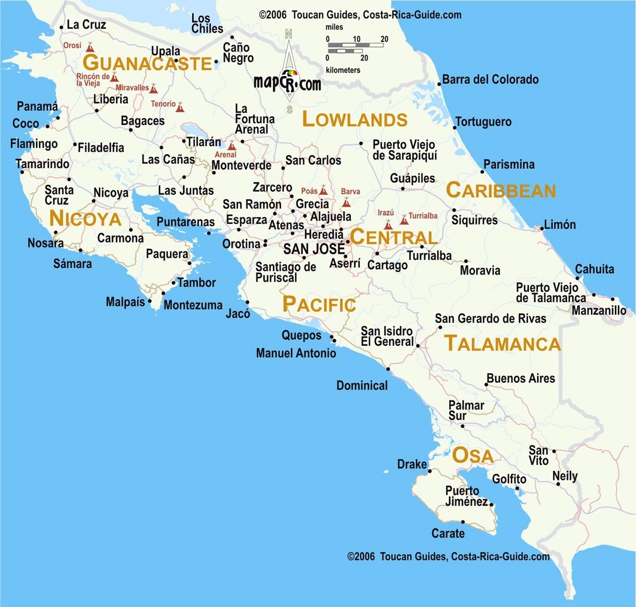 Costa Rica Maps Printable Maps Of Costa Rica For Download
