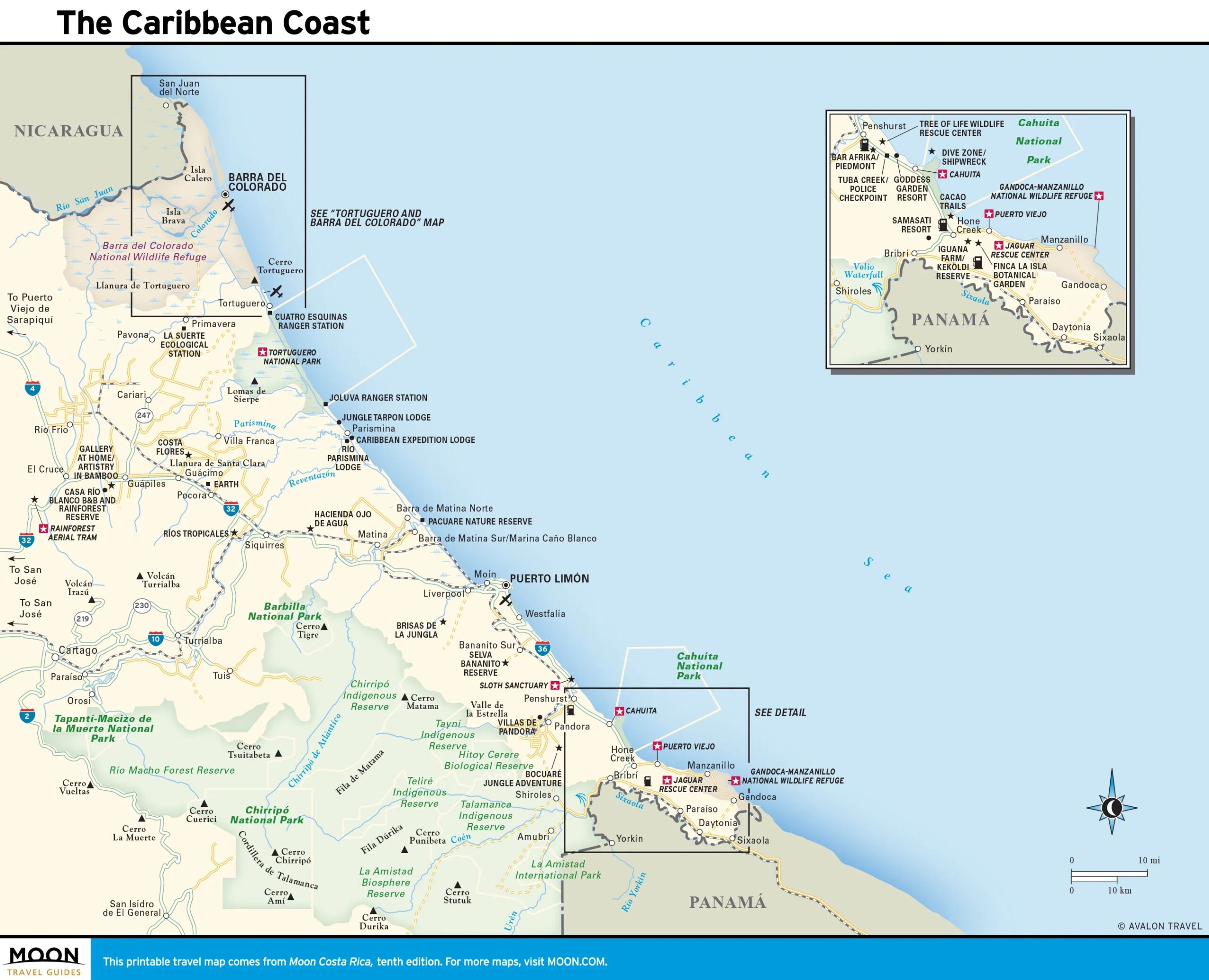 Printable Map Of Caribbean Costa Rica