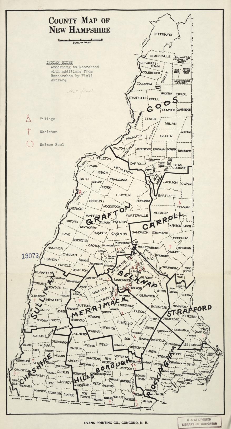 New Hampshire County Map Printable