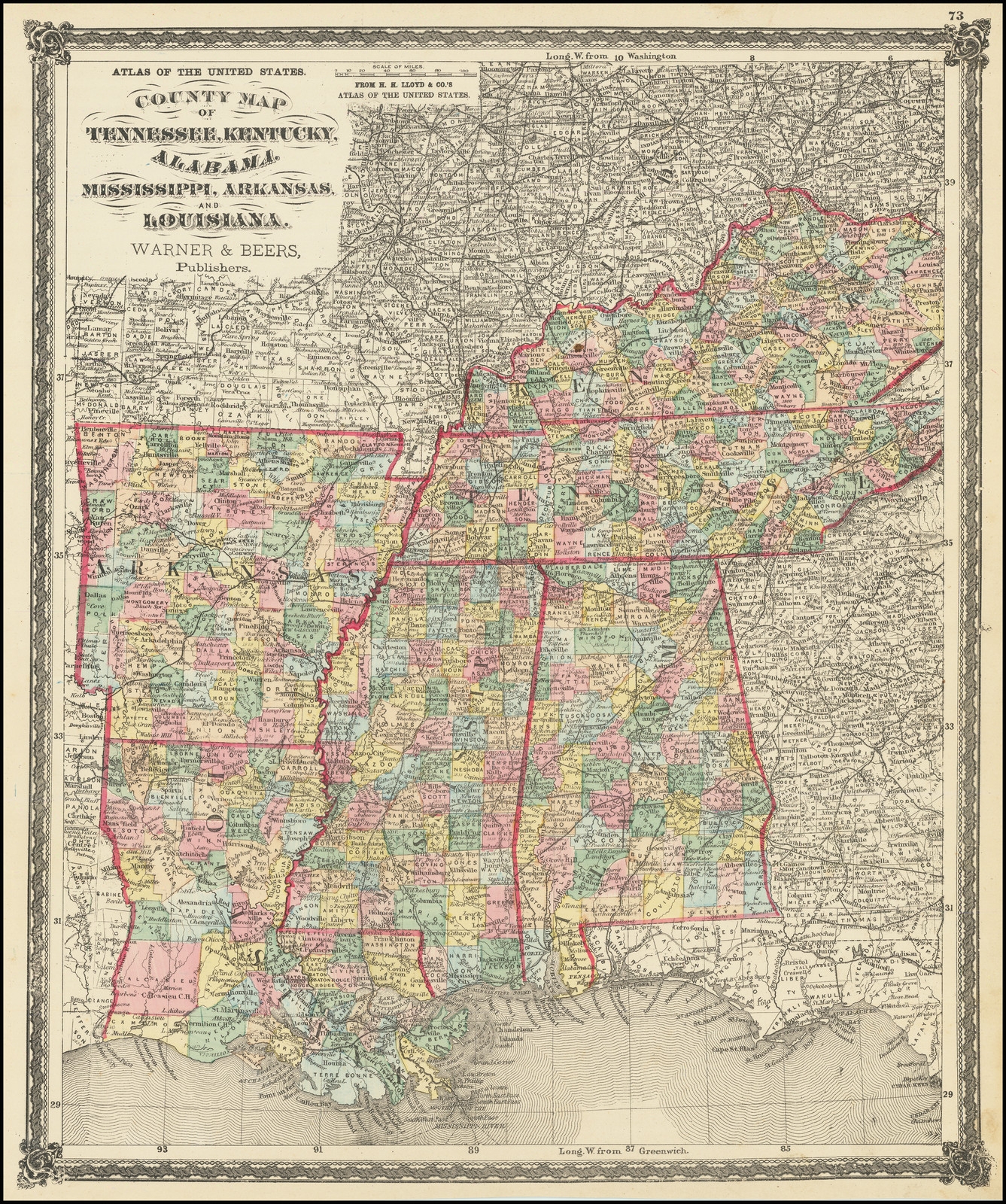 County Map Of Tennessee Kentucky Alabama Mississippi Arkansas And Louisiana Barry Lawrence Ruderman Antique Maps Inc County Map Of Tennessee Kentucky Alabama Mississippi Arkansas And Louisiana Barry Lawrence Ruderman Antique Maps Inc