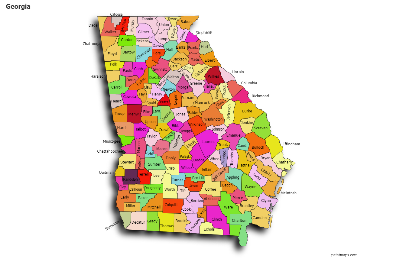 Create Custom Georgia Map Chart With Online Free Map Maker 