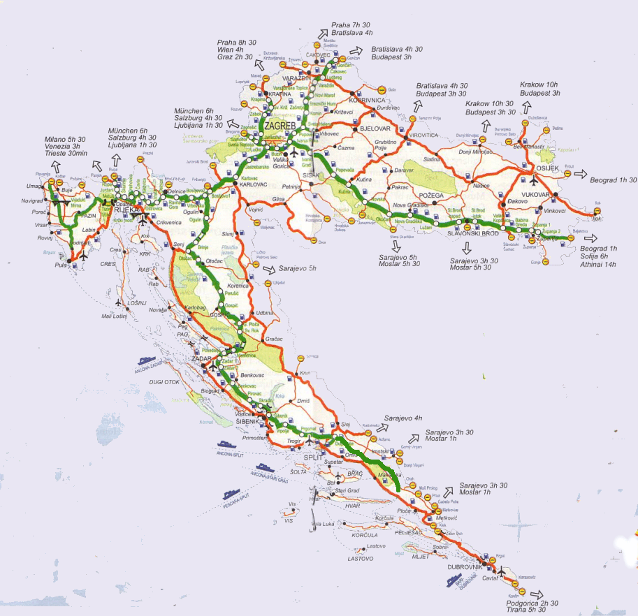 Croatian Road Map Croatian Road Map