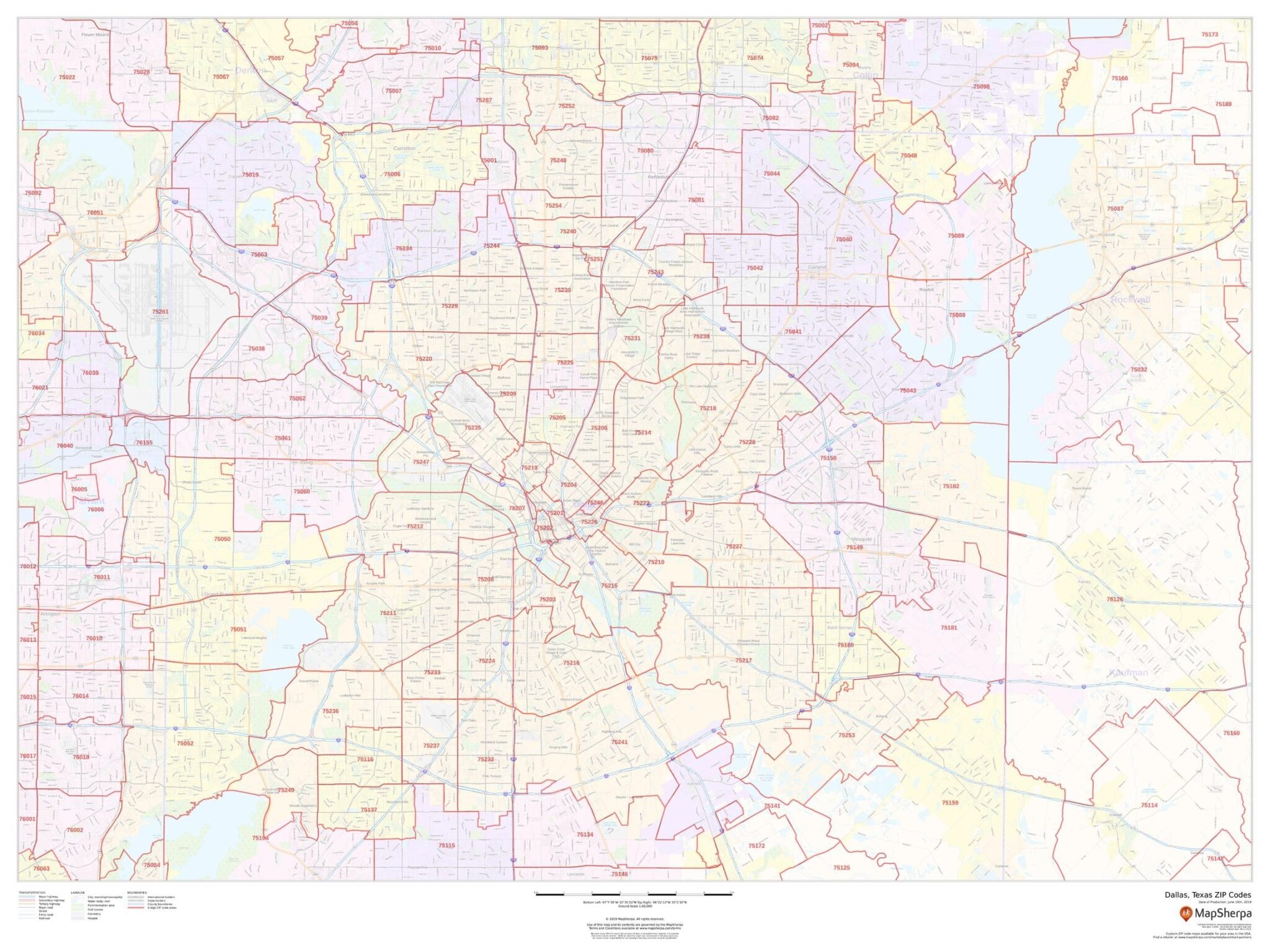 Printable Postal/Zip Codes Map Dallas Texas - Free Printable Maps ...