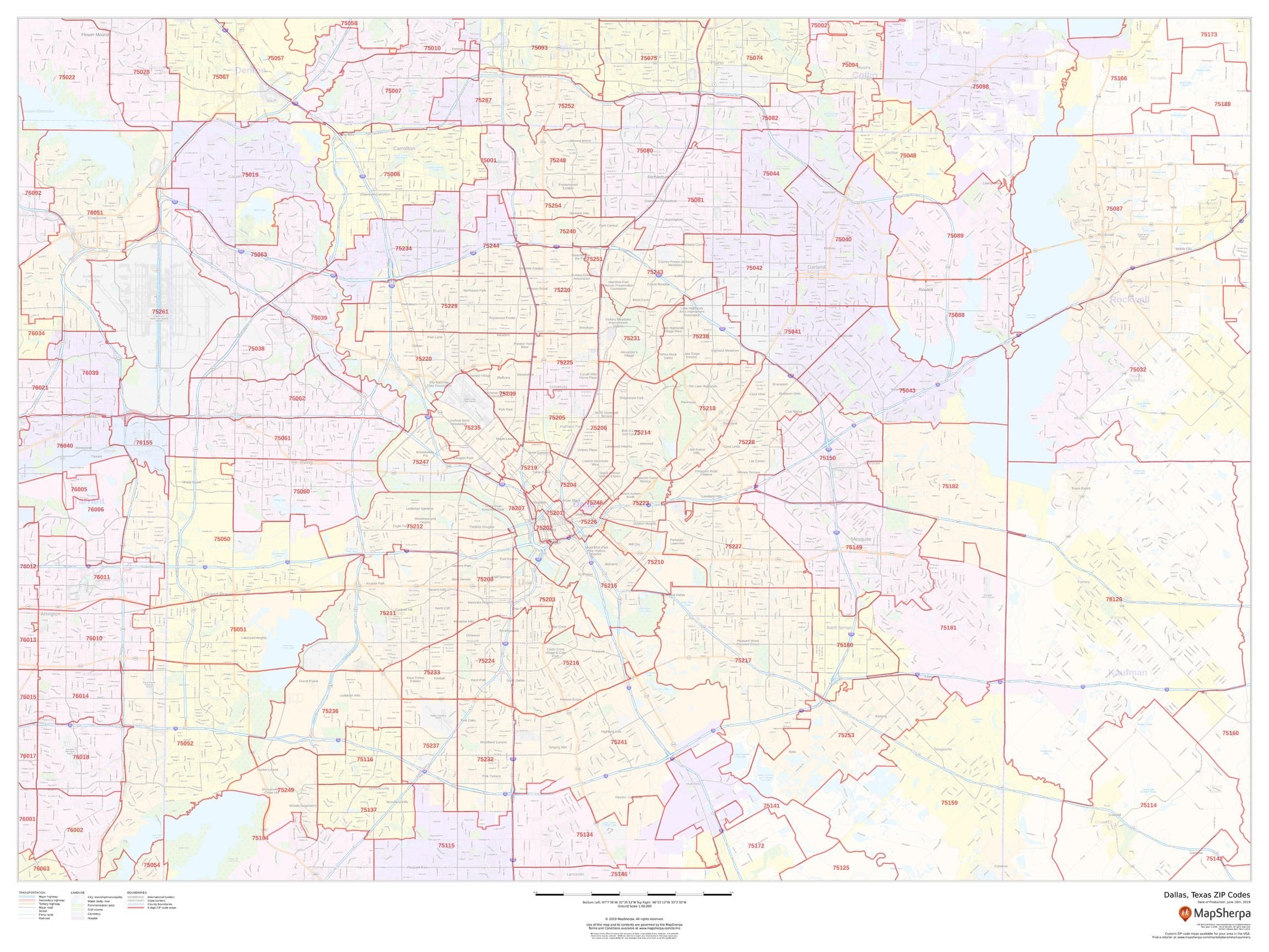 Dallas Texas ZIP Codes Map Dallas Texas ZIP Codes Map