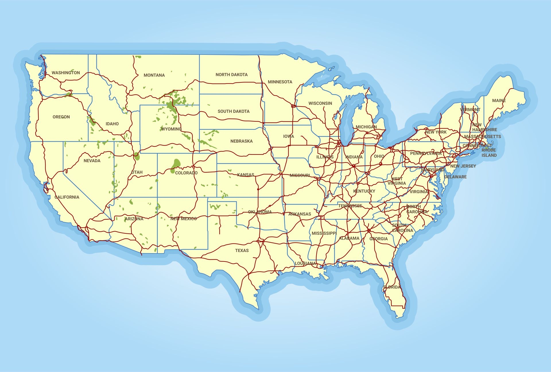 Free Printable Us Road Map With Cities