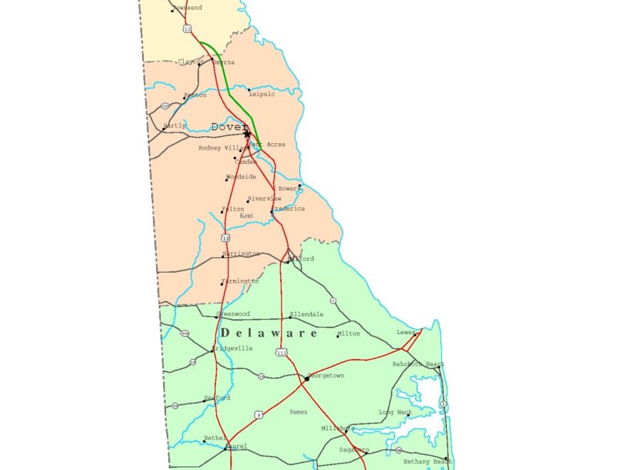 Delaware Printable Map