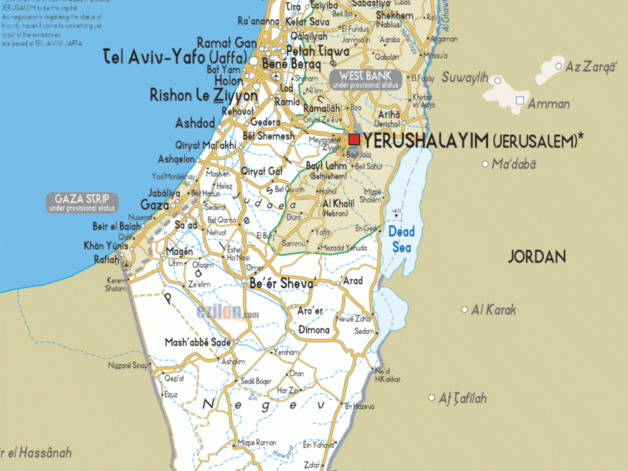 Detailed Clear Large Road Map Of Israel Ezilon Maps