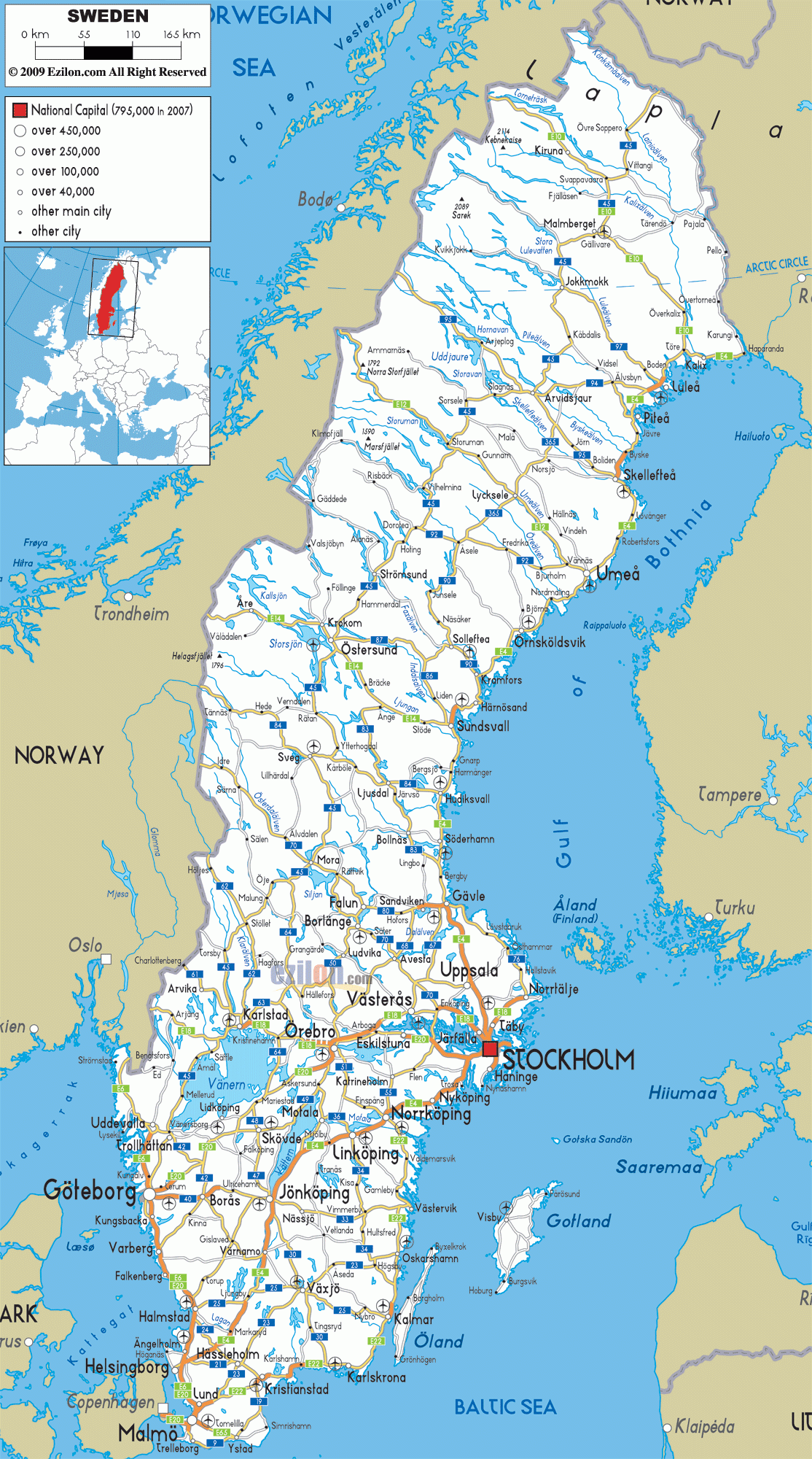 Detailed Clear Large Road Map Of Sweden Ezilon Maps Detailed Clear Large Road Map Of Sweden Ezilon Maps