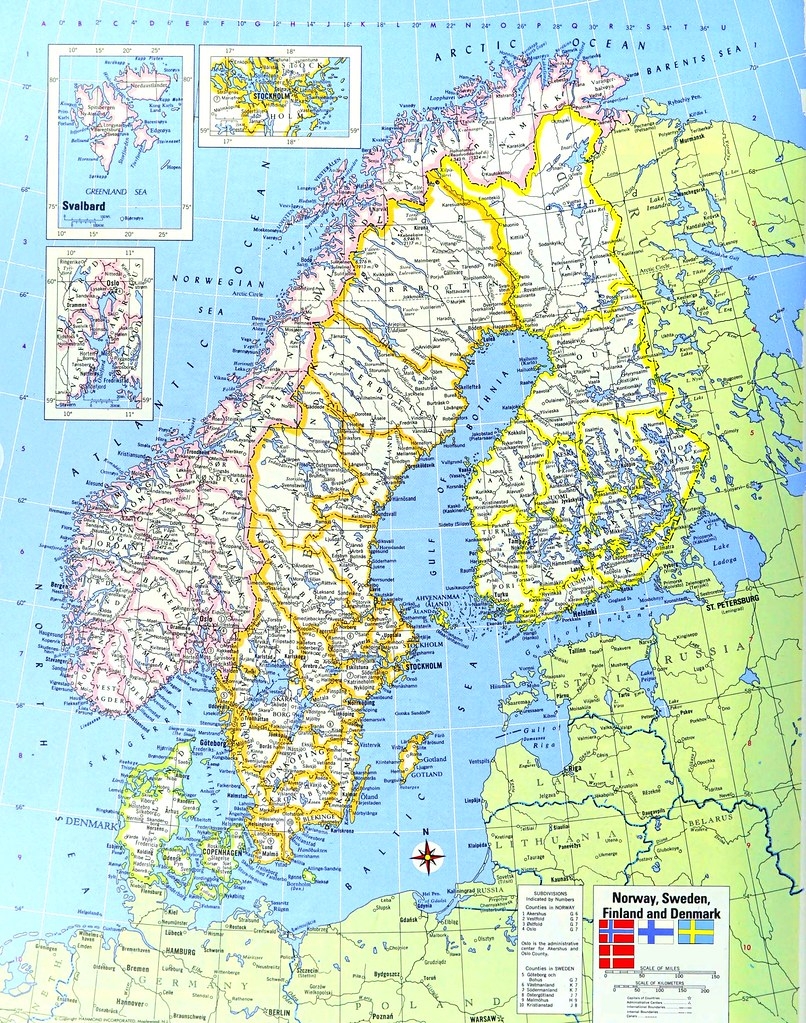 Detailed Map Of Norway Sweden Finland Denmark Modern Flickr