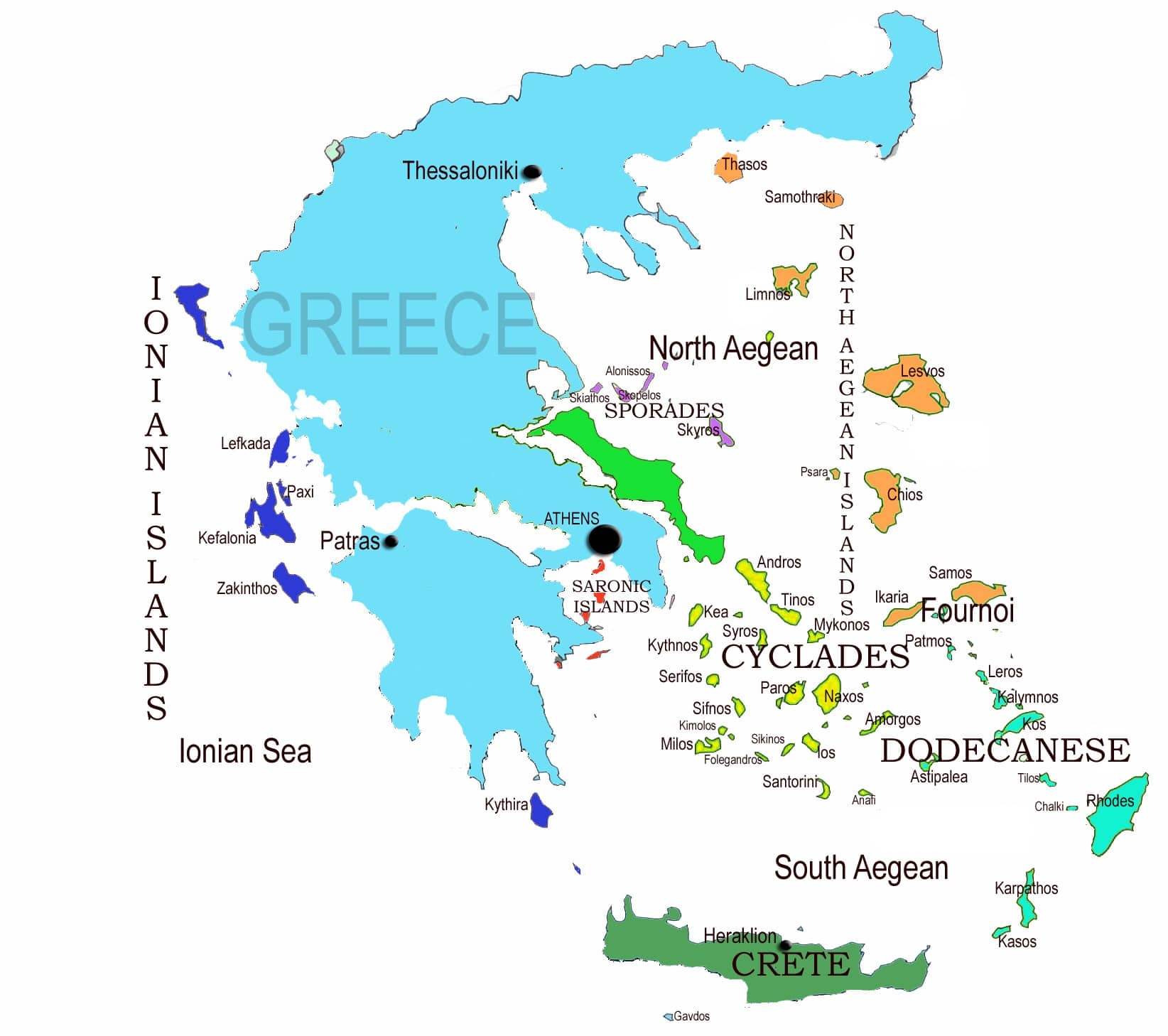 Detailed Maps Of Greece And The Greek Islands Detailed Maps Of Greece And The Greek Islands