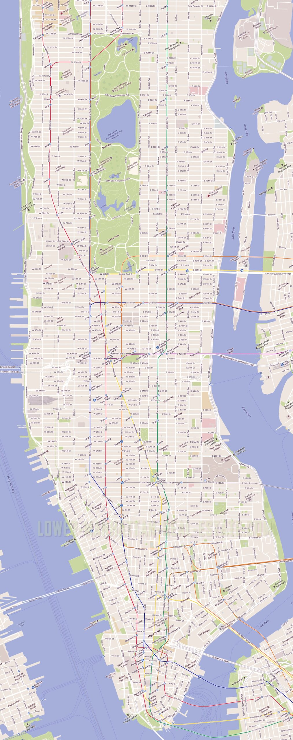 Manhattan Map With Streets Printable