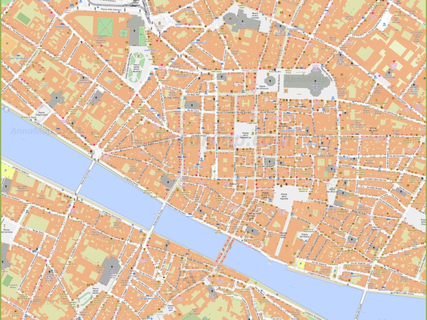 Detailed Tourist Maps Of Florence Italy Free Printable Maps Of Florence AnnaMap